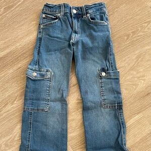 Zara Girl’s Relaxed Fit Blue Cargo Jeans